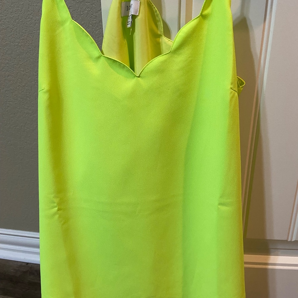 NWOT, J. Crew Neon green camisole,, Sz 2